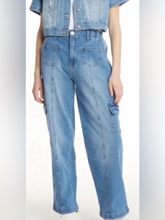 Madden Nyc Denim - Madden NYC women’s cargo stretch high rise skater jeans size large 28” waist